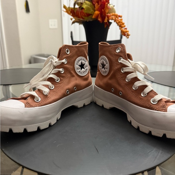 Converse High-Top Sneakers in Brown and White - Picture 8 of 14